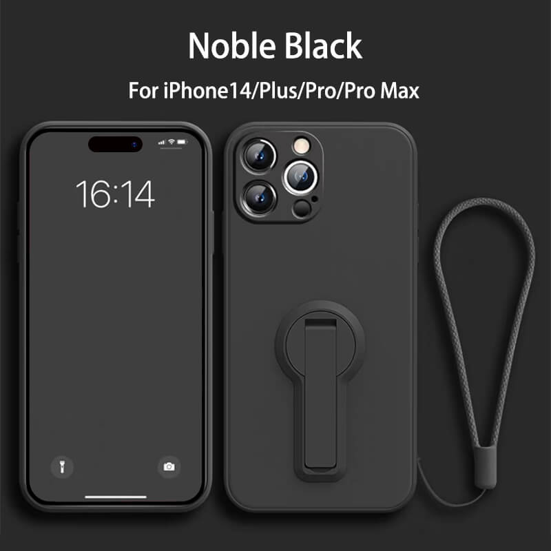 Folding Bracket Liquid Silicone Phone Case For iPhone14 Pro Max