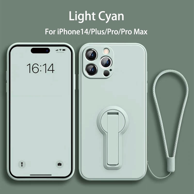 Folding Bracket Liquid Silicone Phone Case For iPhone14 Pro Max