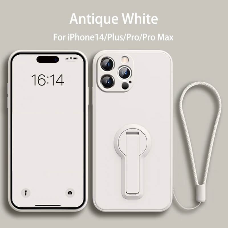 Folding Bracket Liquid Silicone Phone Case For iPhone14 Pro Max