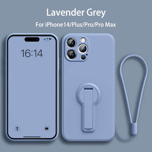 Folding Bracket Liquid Silicone Phone Case For iPhone14 Pro Max