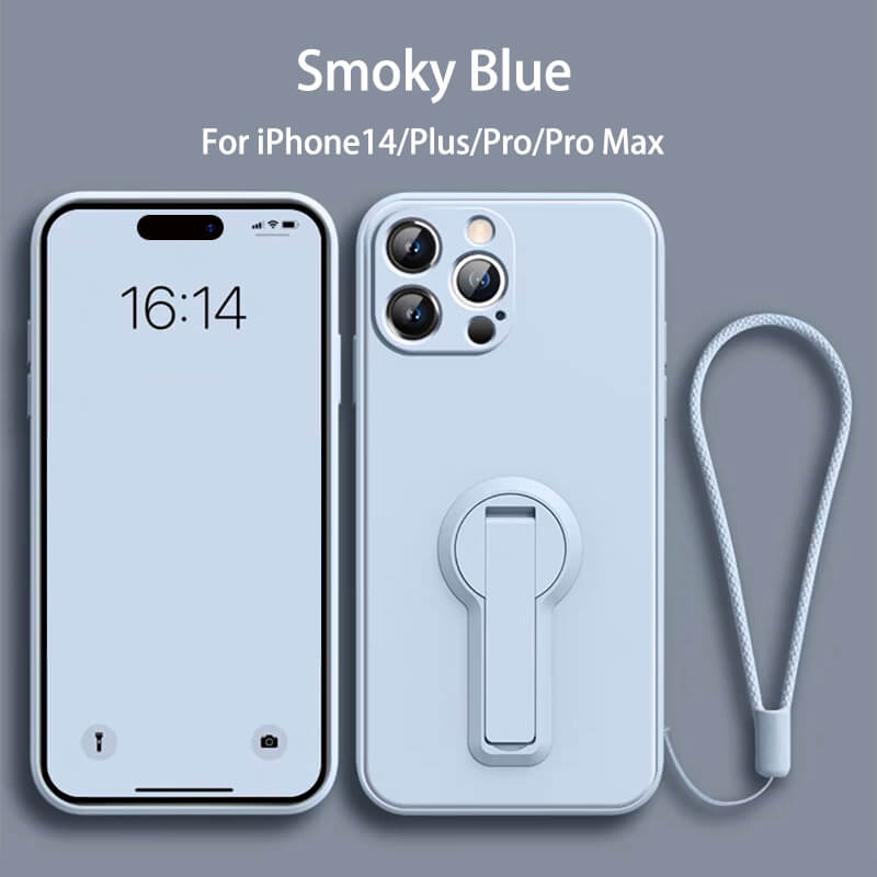 Folding Bracket Liquid Silicone Phone Case For iPhone14 Pro Max