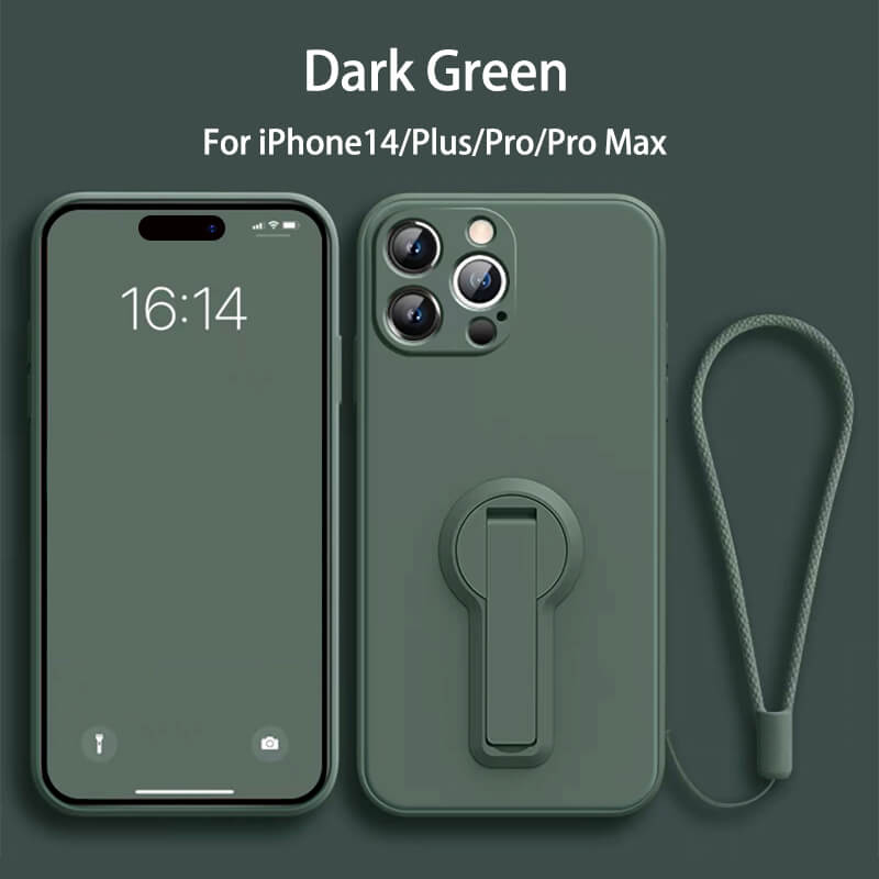 Folding Bracket Liquid Silicone Phone Case For iPhone14 Pro Max