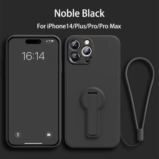 Folding Bracket Liquid Silicone Phone Case For iPhone14 Pro Max