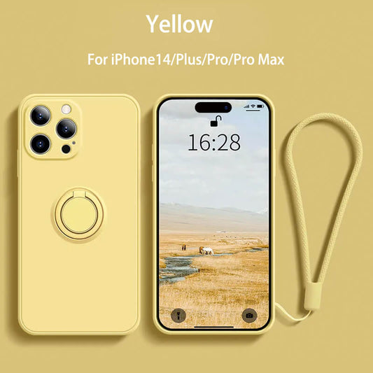 Liquid Silicone Magnetic Holder Phone Case For iPhone14 Plus