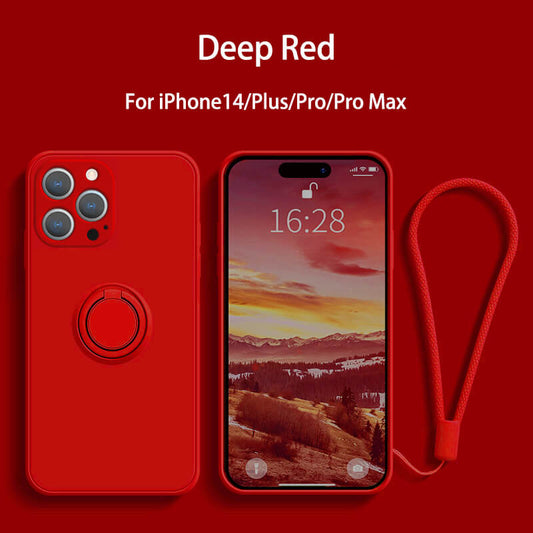 Liquid Silicone Magnetic Holder Phone Case For iPhone14