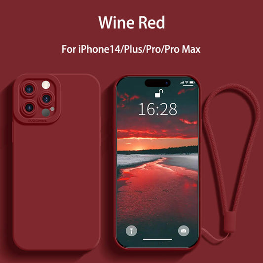 Protect Camera Liquid Silicone Phone Case For iPhone14 Pro Max