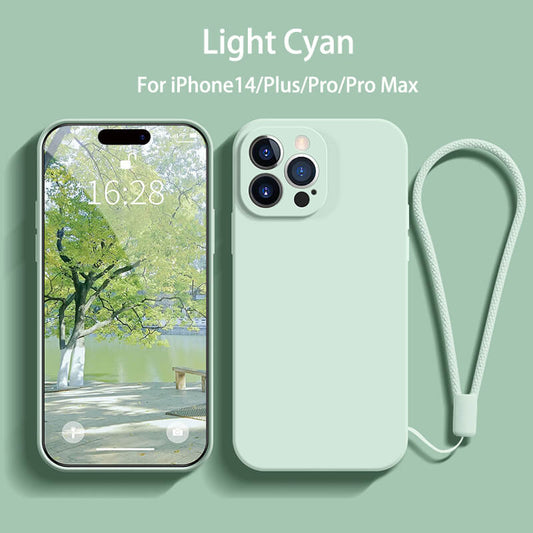 Straight Edge Liquid Silicone Phone Case For iPhone14 Pro