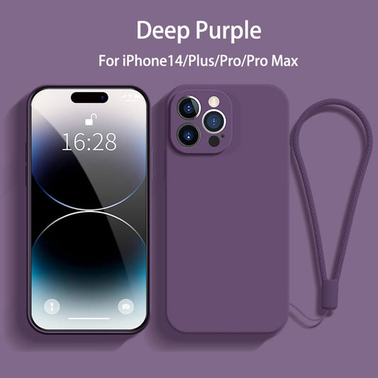 Straight Edge Liquid Silicone Phone Case For iPhone14