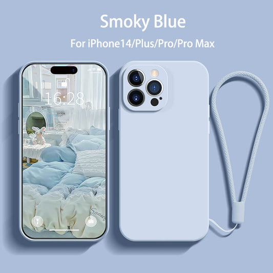 Straight Edge Liquid Silicone Phone Case For iPhone14