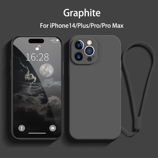 Straight Edge Liquid Silicone Phone Case For iPhone14 Plus