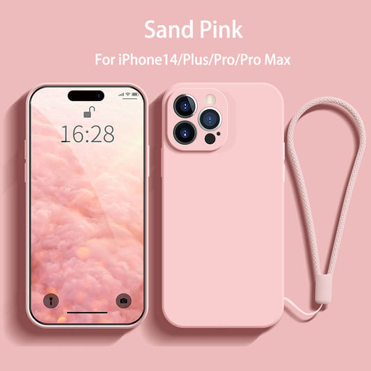 Straight Edge Liquid Silicone Phone Case For iPhone14