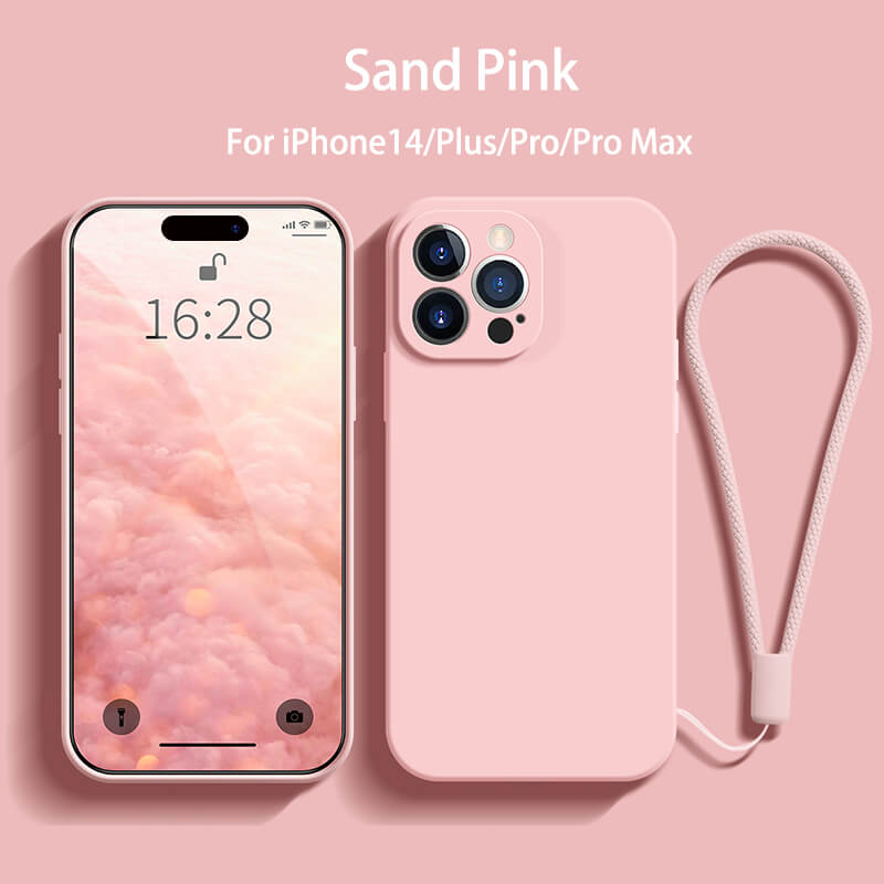 Straight Edge Liquid Silicone Phone Case For iPhone14 Plus