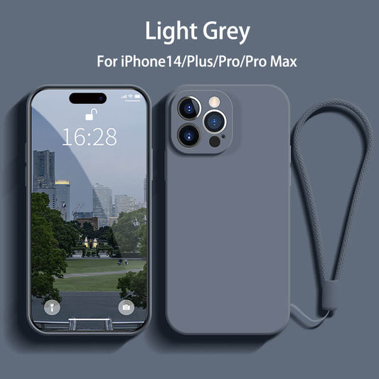 Straight Edge Liquid Silicone Phone Case For iPhone14