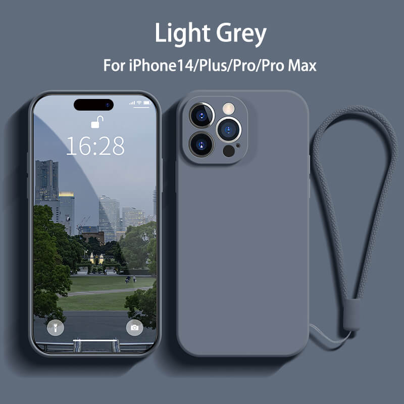 Straight Edge Liquid Silicone Phone Case For iPhone14 Plus