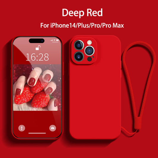 Straight Edge Liquid Silicone Phone Case For iPhone14 Pro