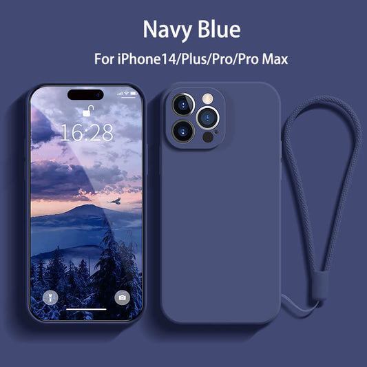 Straight Edge Liquid Silicone Phone Case For iPhone14