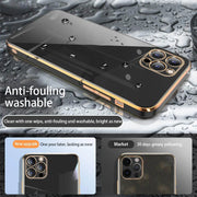 Straight edge electroplated glass phone case for iPhone 12/11 series